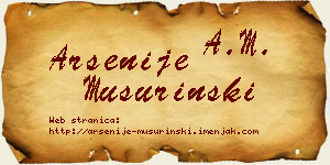 Arsenije Mušurinski vizit kartica